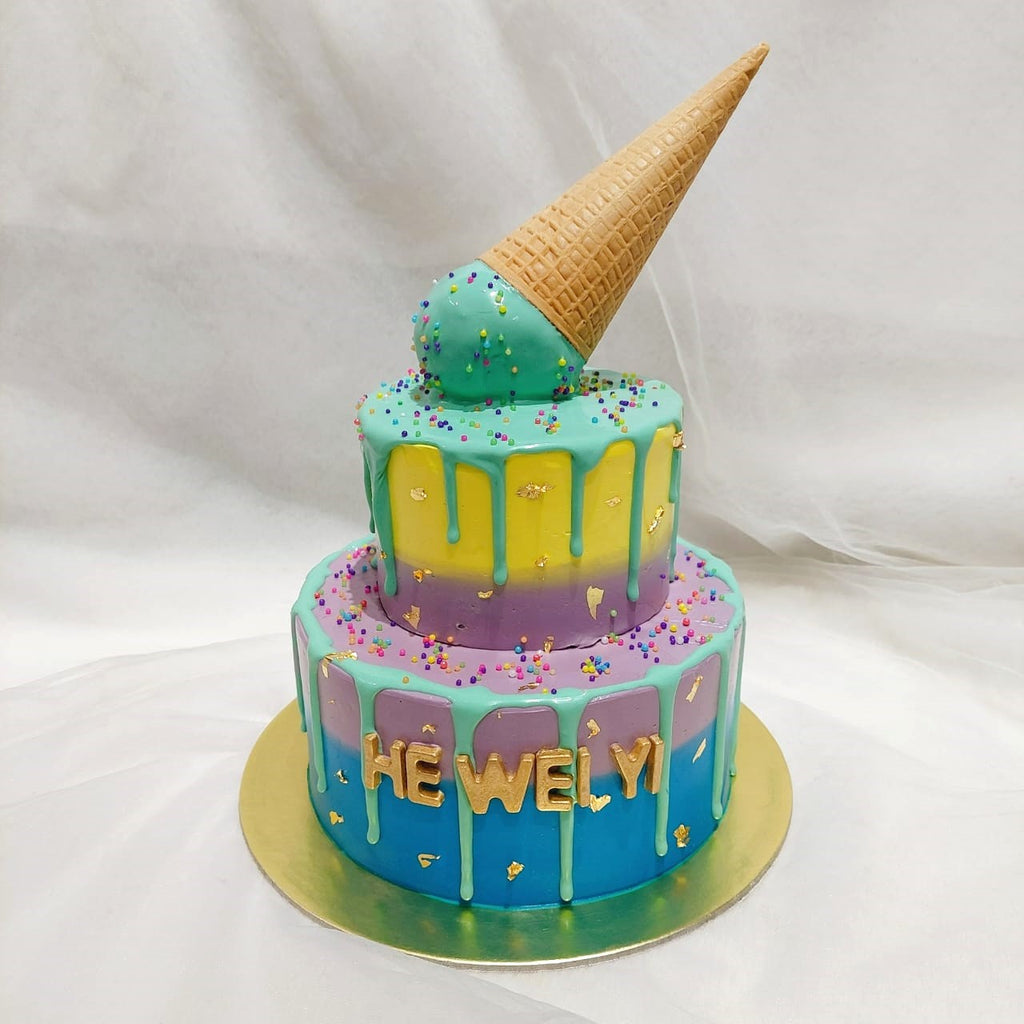 Ice-cream Design Cake (Sponge cake inside)