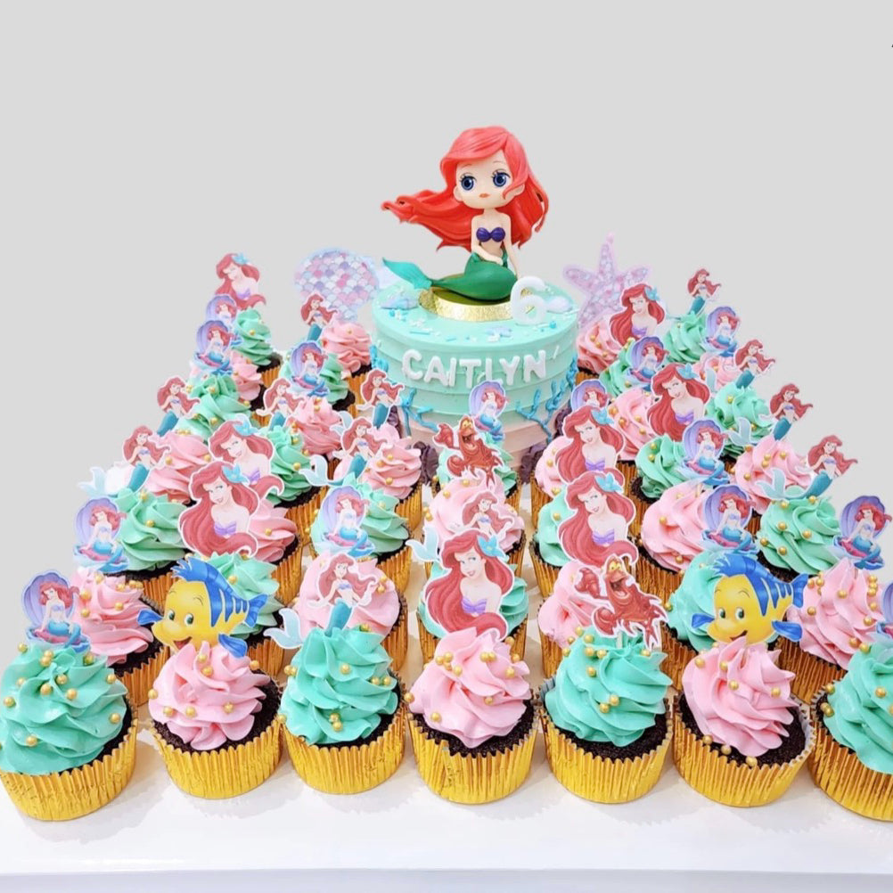 Custom Character 4" mini cake & 20 cupcake platter