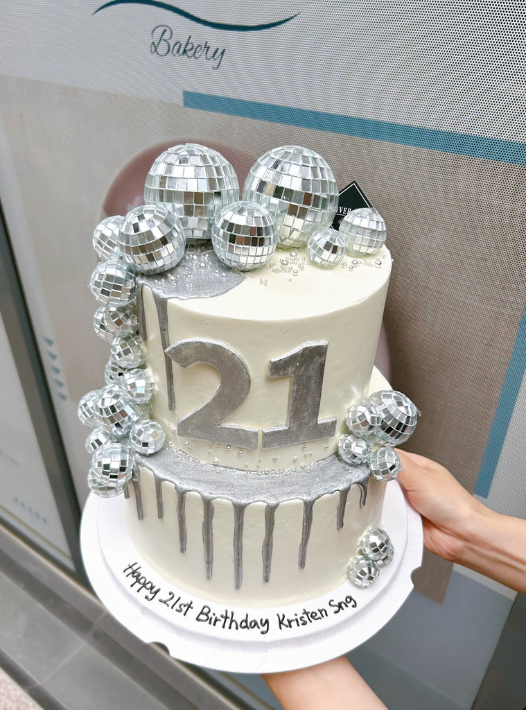 21st Shiny Disco Ball Cake