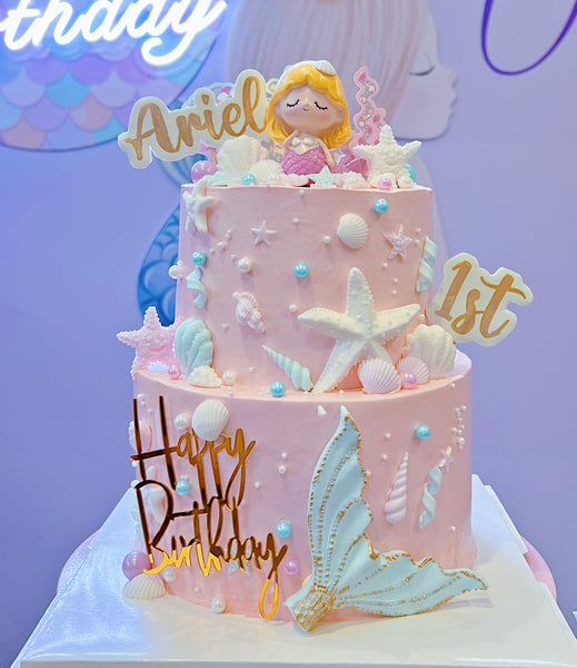 Pastel Pink Mermaid Cake