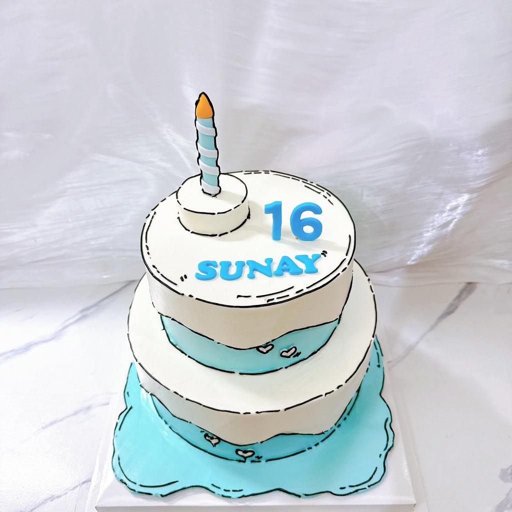 2D Comic Cartoon Cake