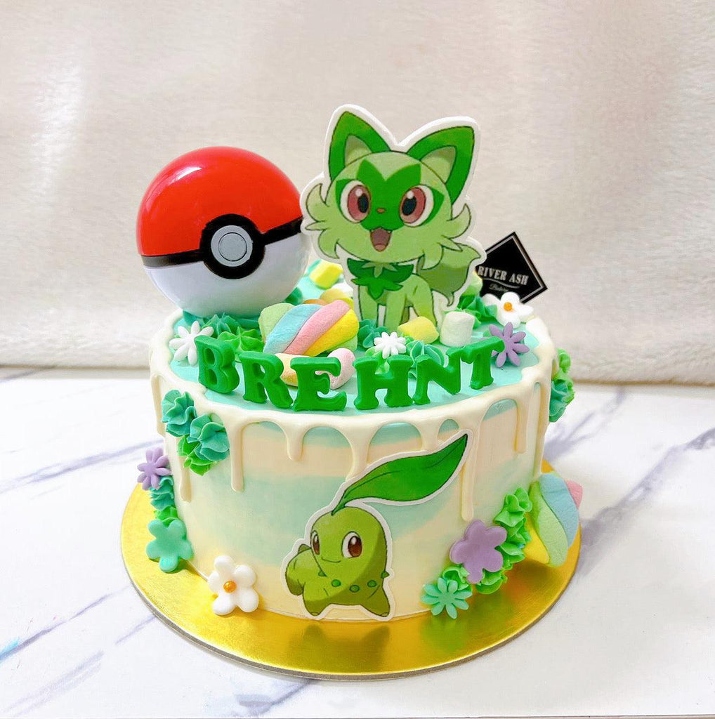 2D Watercolour Drip Characters Cake