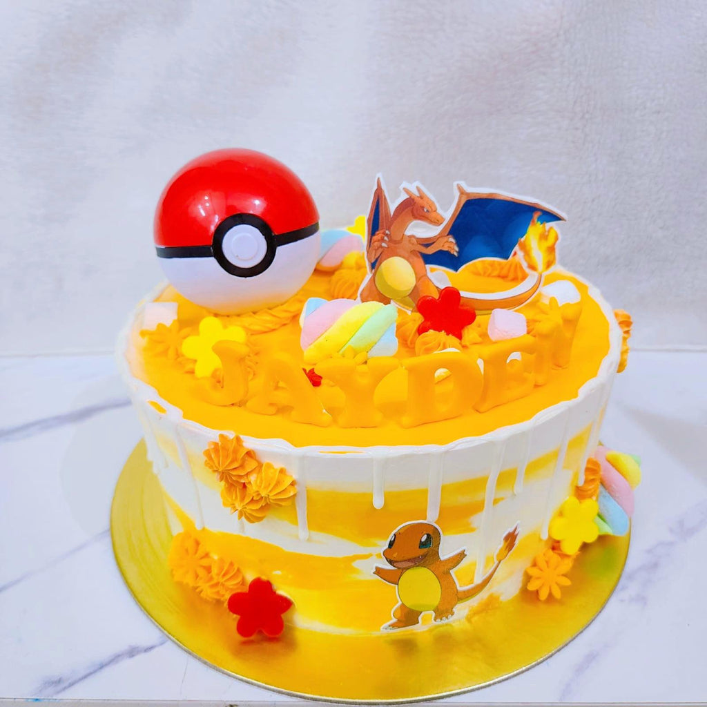 2D Watercolour Drip Characters Cake