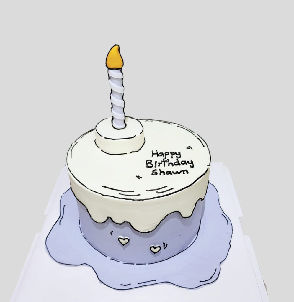 2D Comic Cartoon Cake