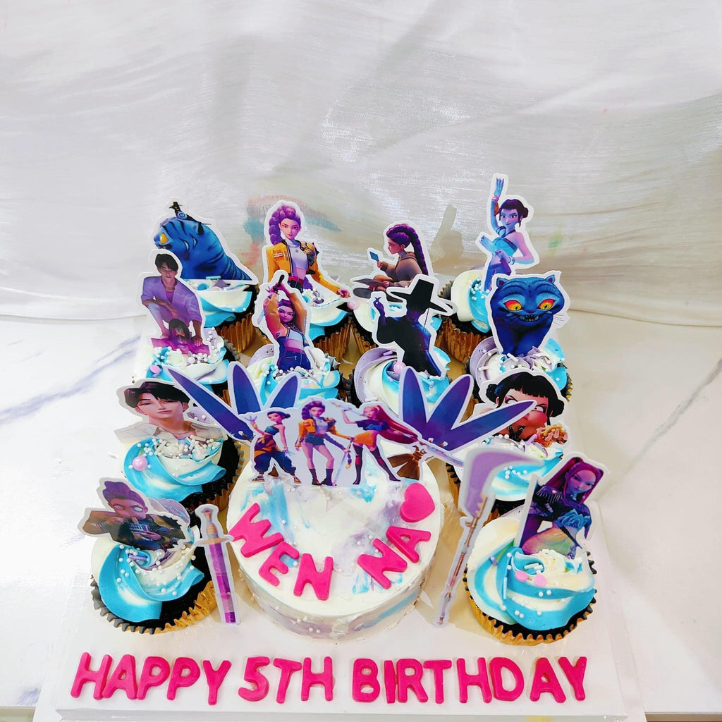 4" mini cake and cupcake platter (Demon Hunter)