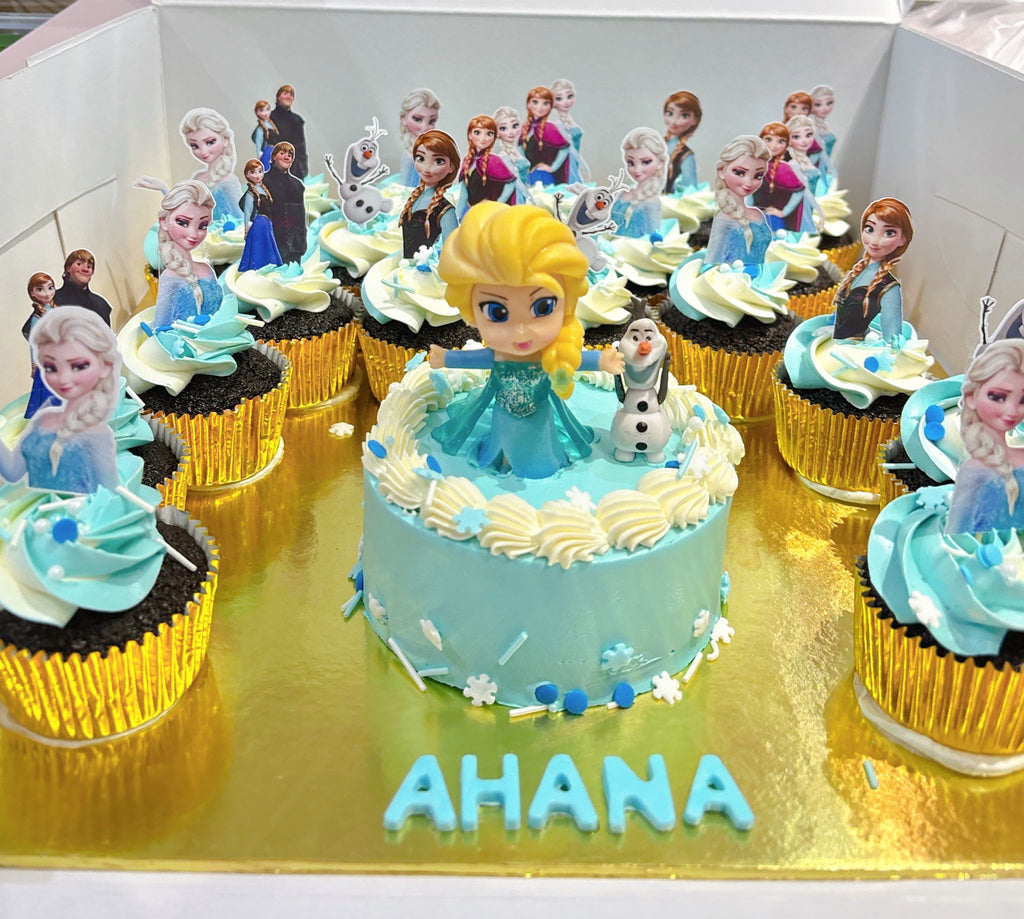 4" mini cake and cupcake platter (Elsa)