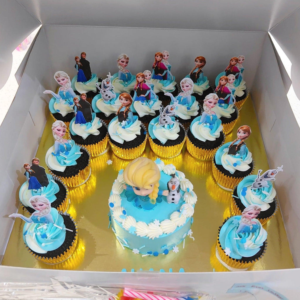 4" mini cake and cupcake platter (Elsa)
