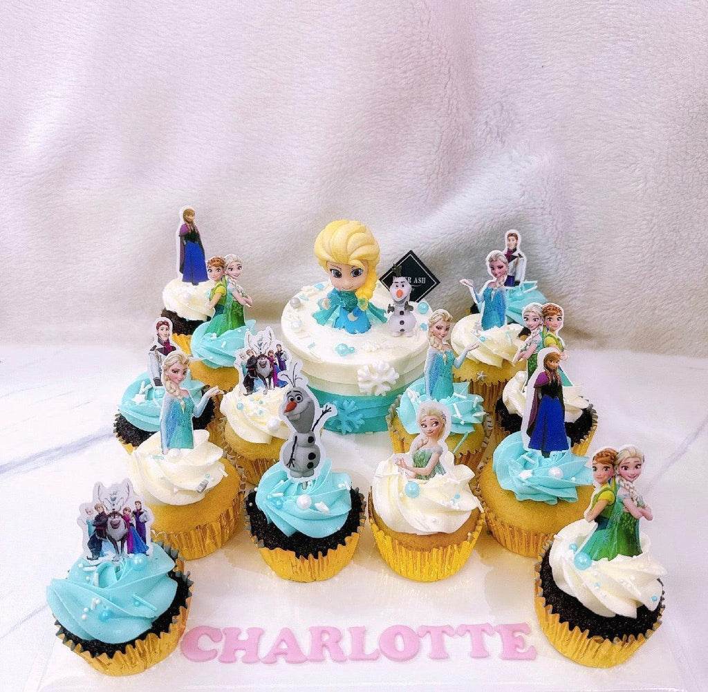 4" mini cake and cupcake platter (Elsa)