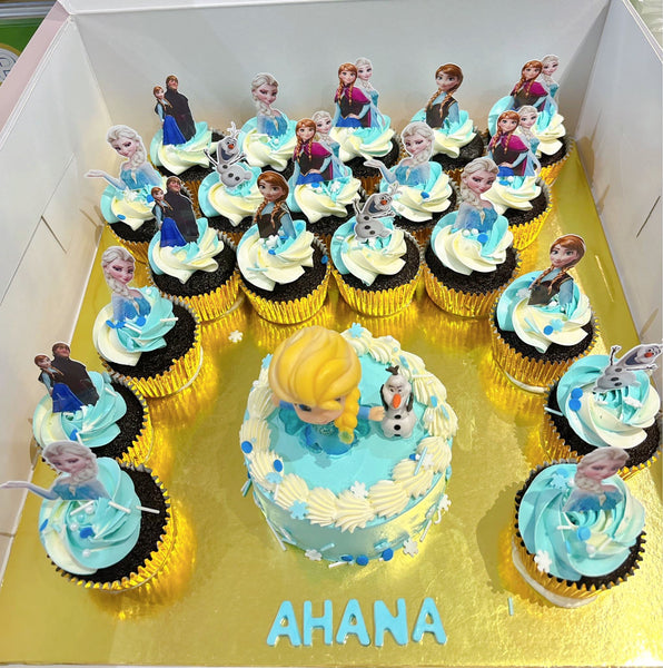 4" mini cake and cupcake platter (Elsa)