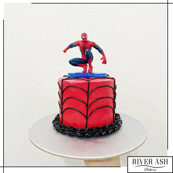 4" Tall Spider Web Cake