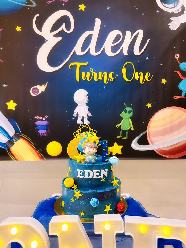 Little Princess and Space galaxy Cake