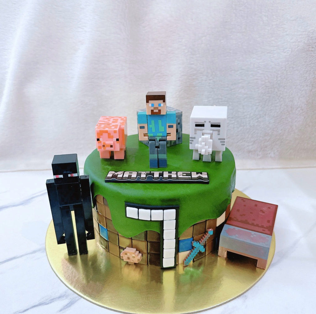 Miner Handcrafted Game Cake