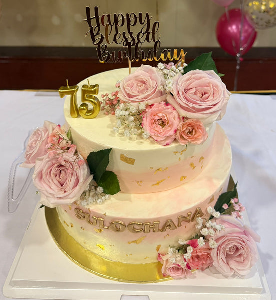 Blessed Pink Floral Cake