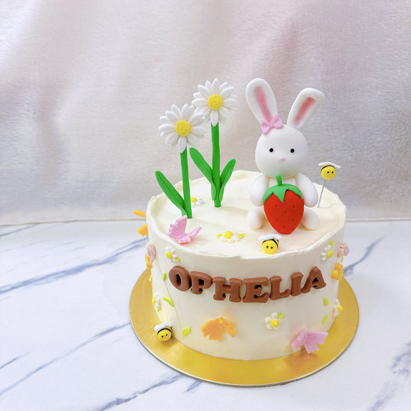 Bunny/Rabbit with Strawberry Cake