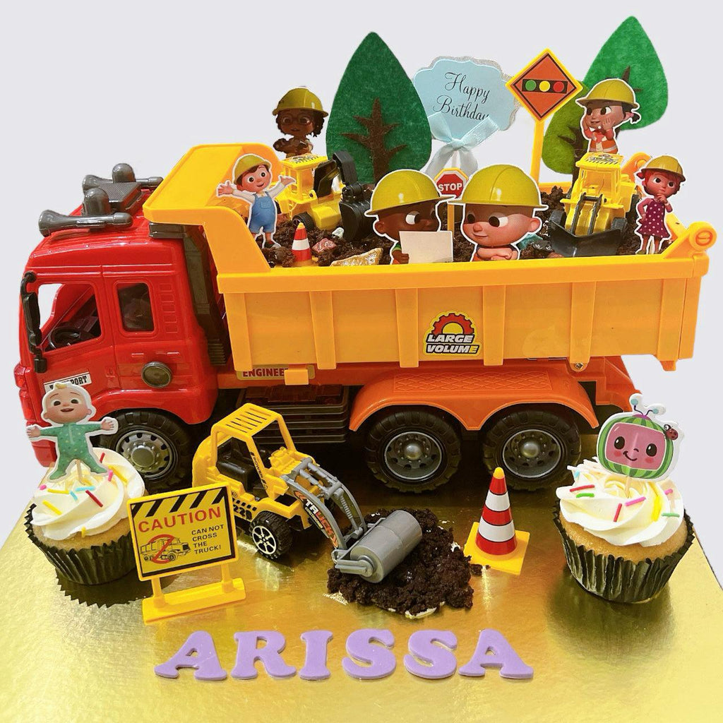 Cocomelon Construction Vehicle Cake