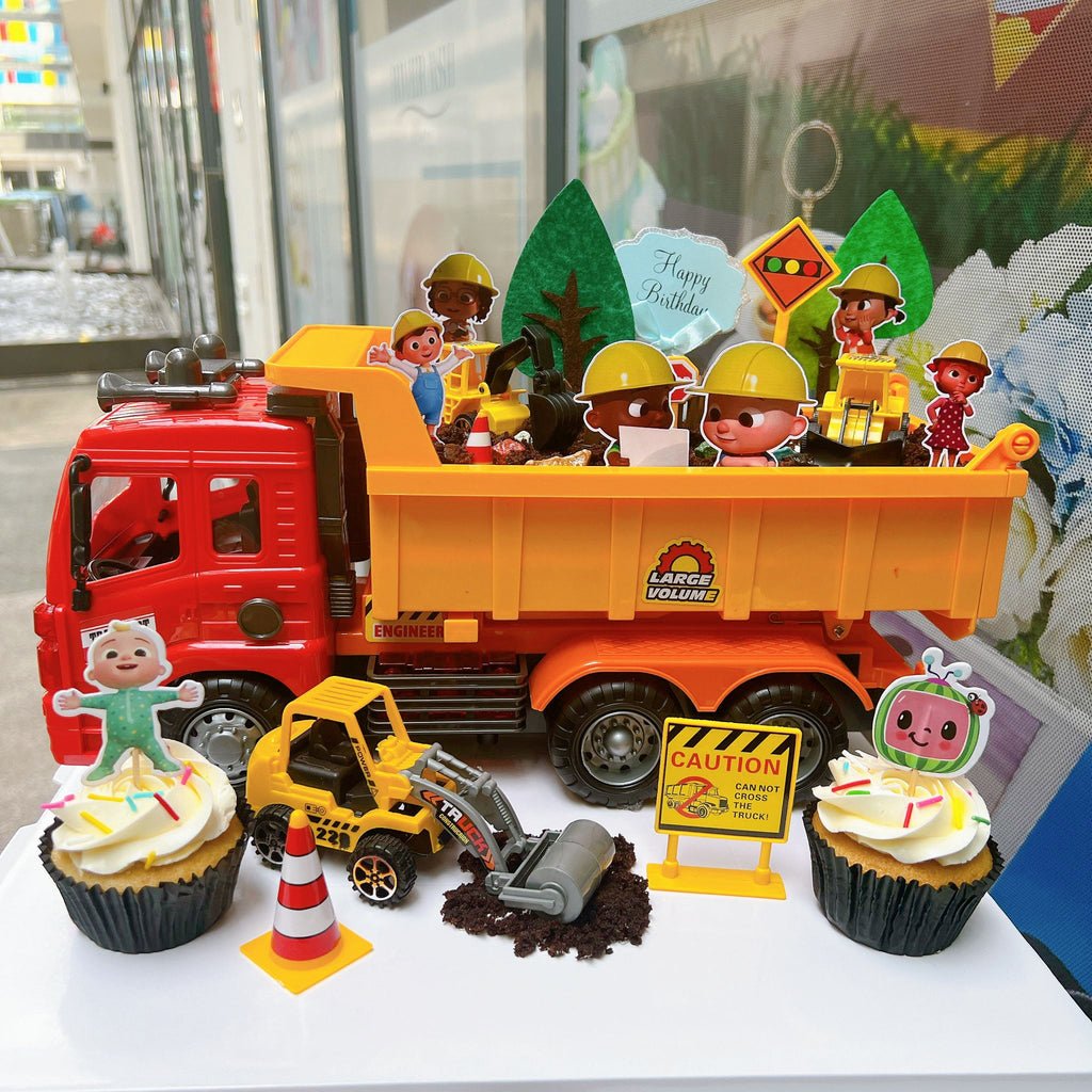 Cocomelon Construction Vehicle Cake