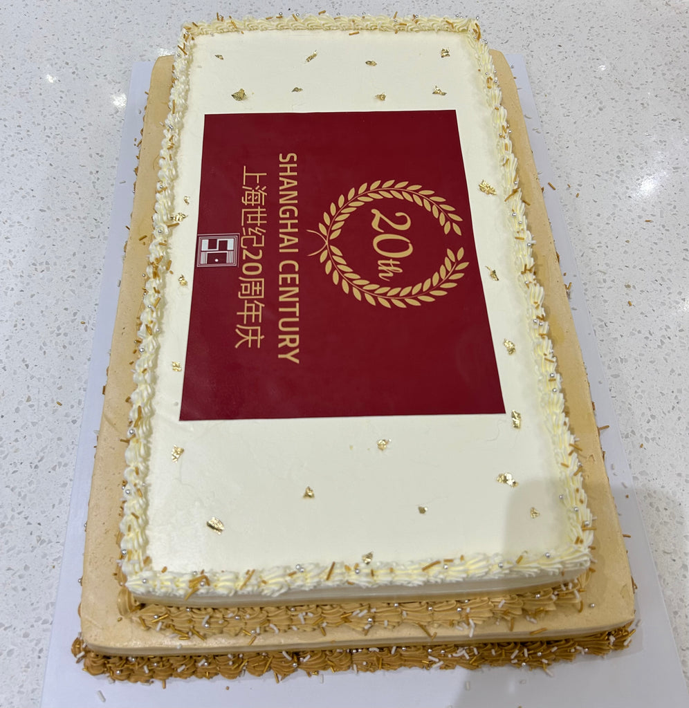 Corporate Anniversary Rectangle Cake with Brand Logo