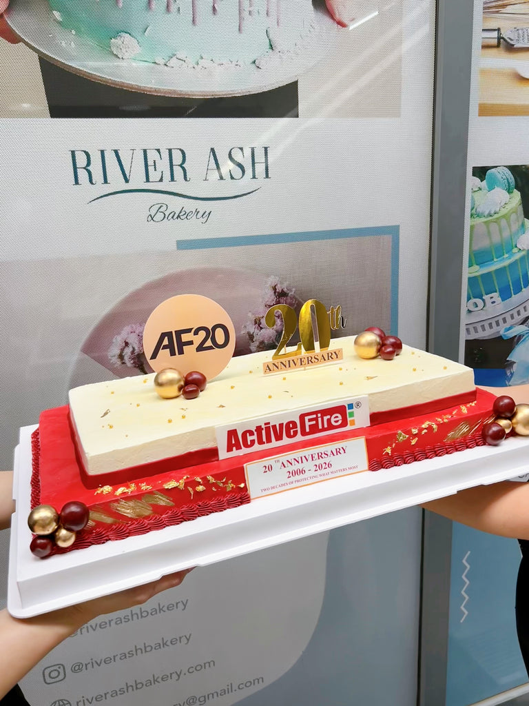Corporate Anniversary Rectangle Cake with Brand Logo