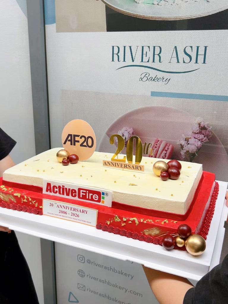Corporate Anniversary Rectangle Cake with Brand Logo