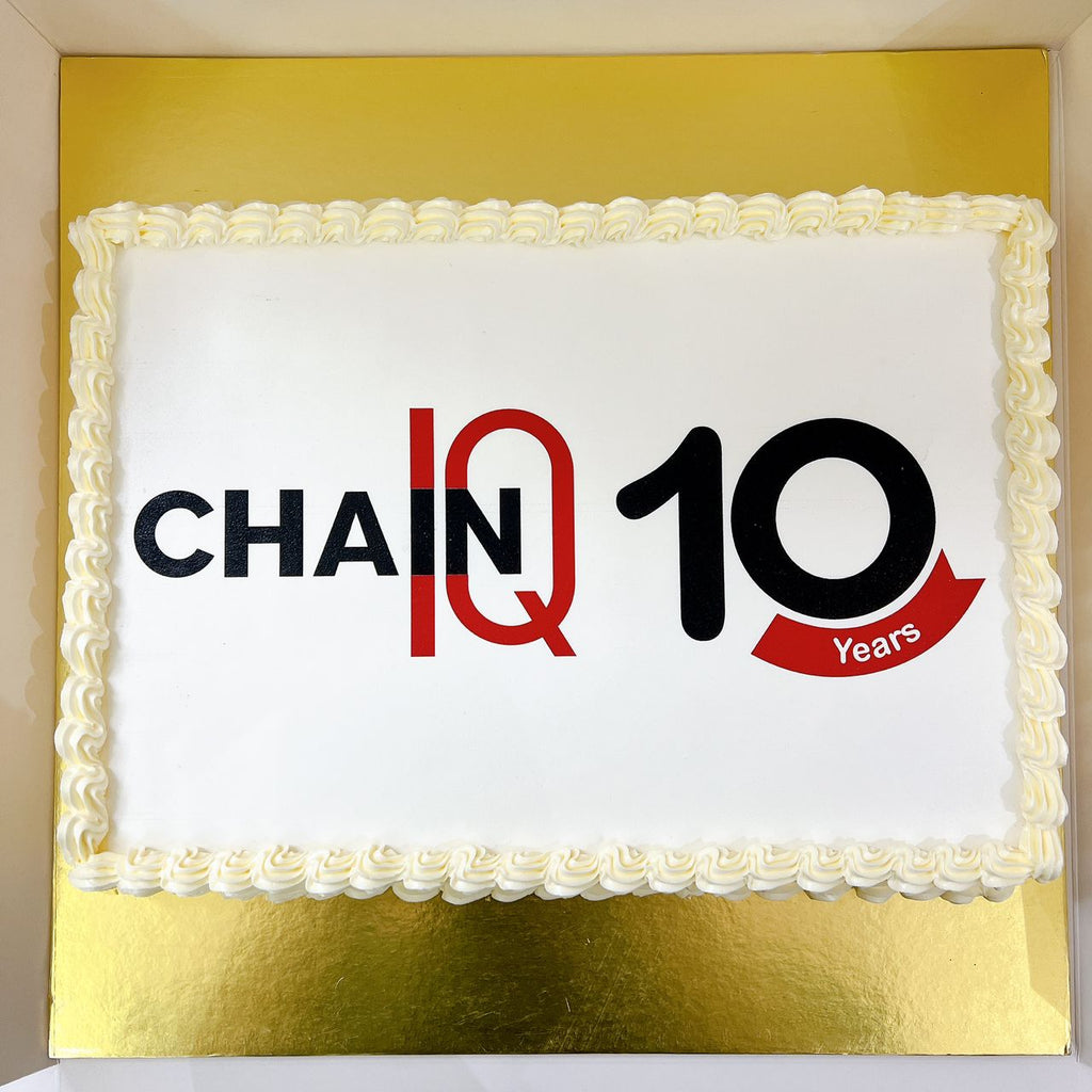 Corporate Anniversary Rectangle Cake with Brand Logo