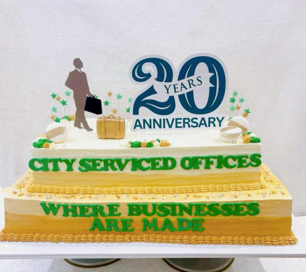 Corporate Anniversary Rectangle Cake with Brand Logo