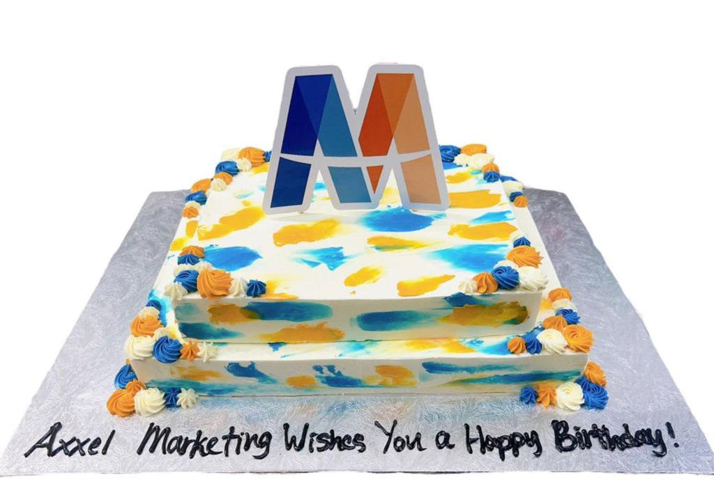 Corporate Anniversary Rectangle Cake with Brand Logo