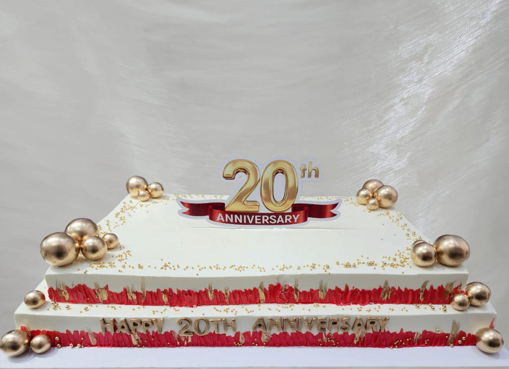 Corporate Anniversary Rectangle Cake with Brand Logo