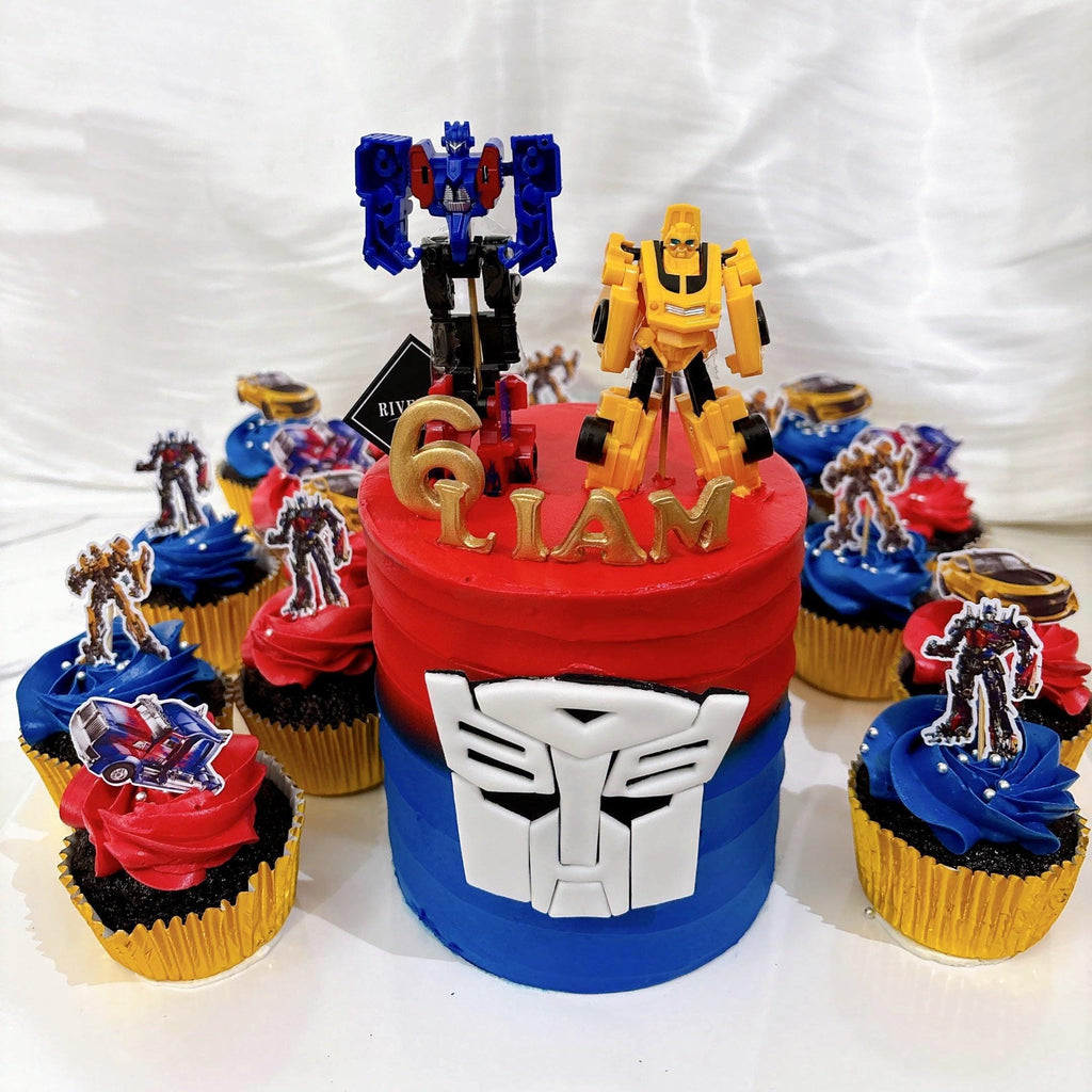 Custom Character 4" cake & 20 cupcake platter