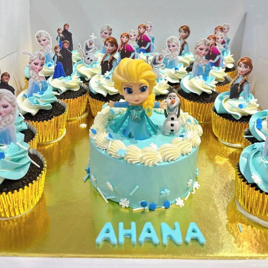 Custom Character 4" cake & 20 cupcake platter