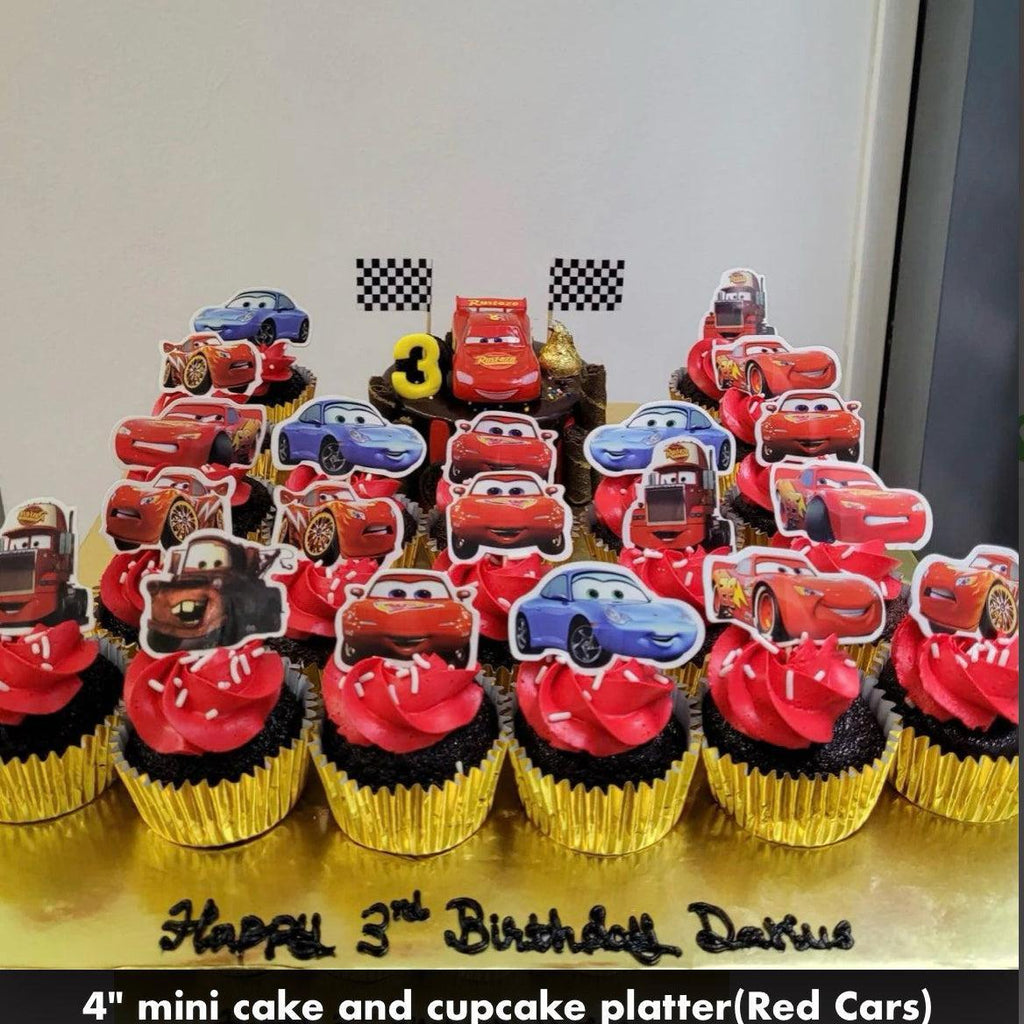 Custom Character 4" cake & 20 cupcake platter
