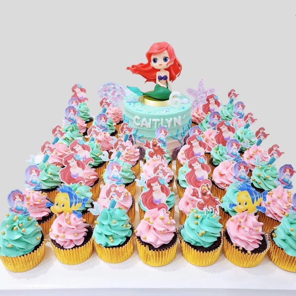 Custom Character 4" cake & 20 cupcake platter