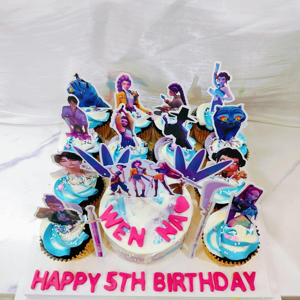 Custom Character 4" cake & 20 cupcake platter