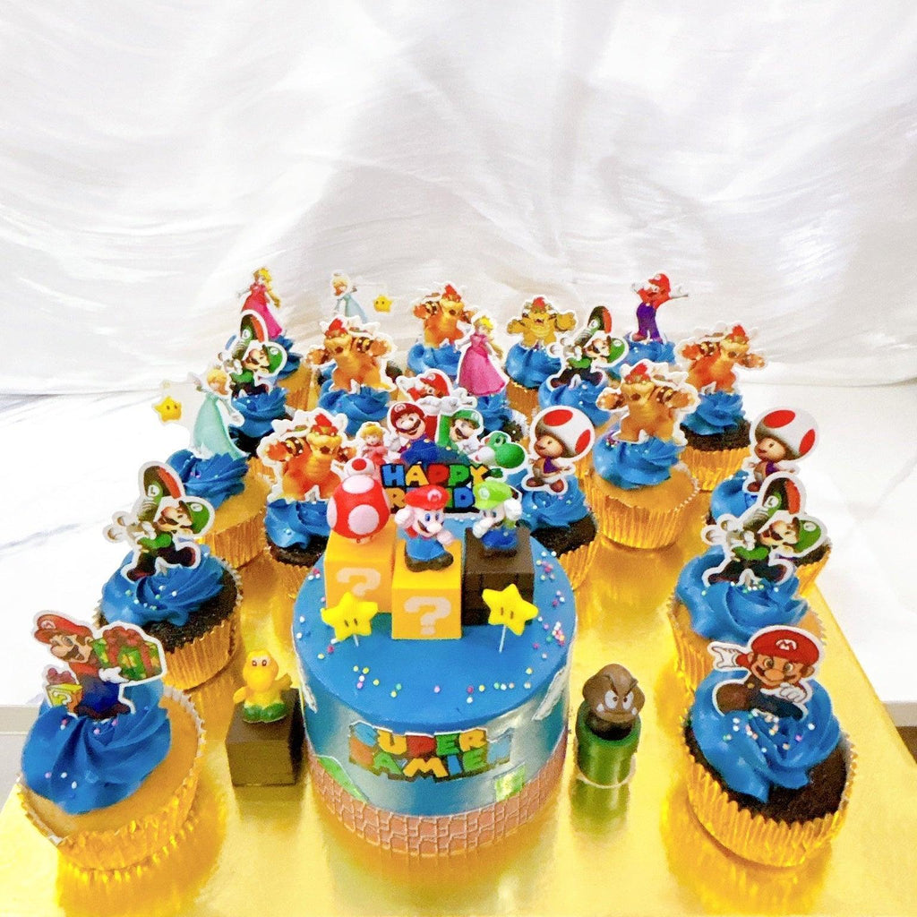 Custom Character 4" cake & 20 cupcake platter