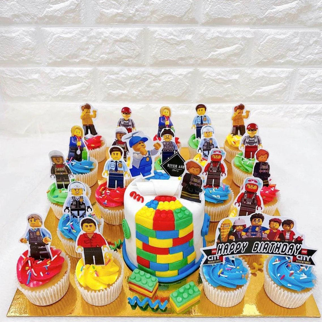 Custom Character 4" cake & 20 cupcake platter