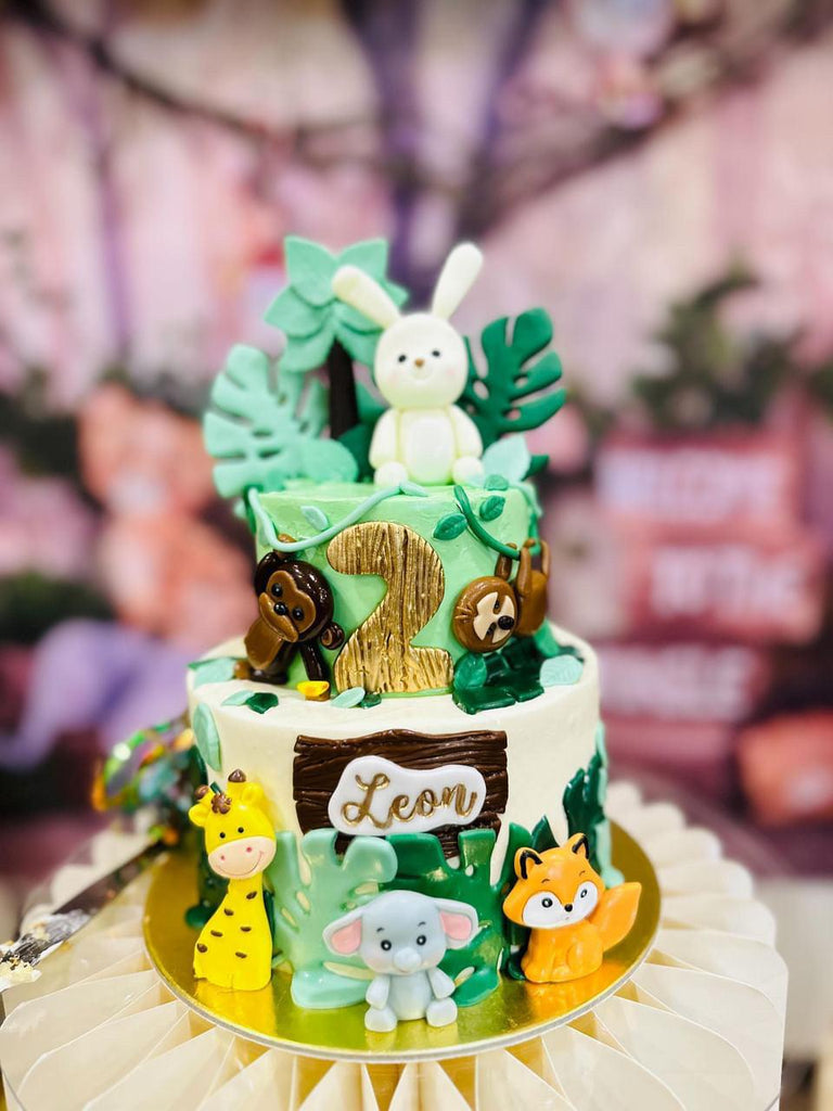 Custom Jungle Safari Animals Cake