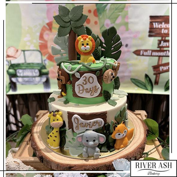 Custom Jungle Safari Animals Cake