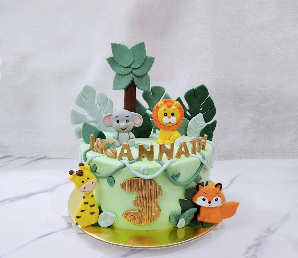 Custom Jungle Safari Animals Cake