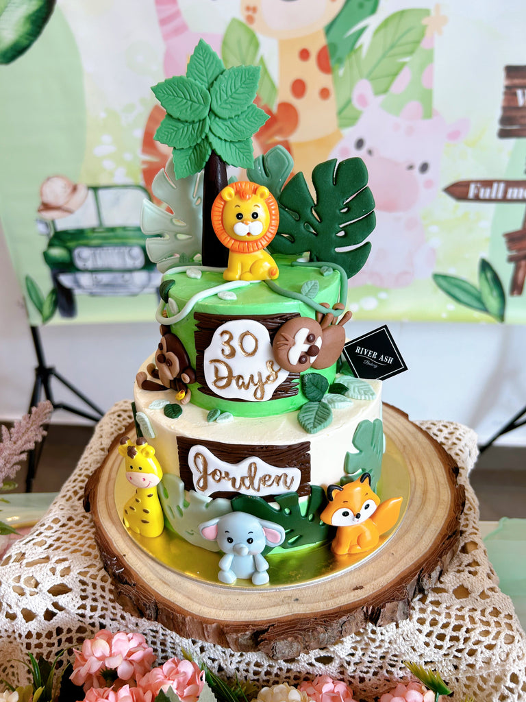 Custom Jungle Safari Animals Cake