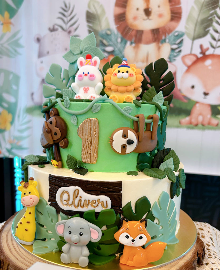 Custom Jungle Safari Animals Cake