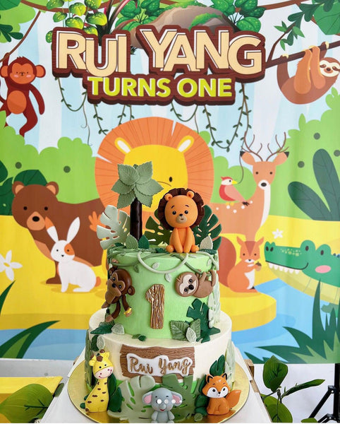 Custom Jungle Safari Animals Cake