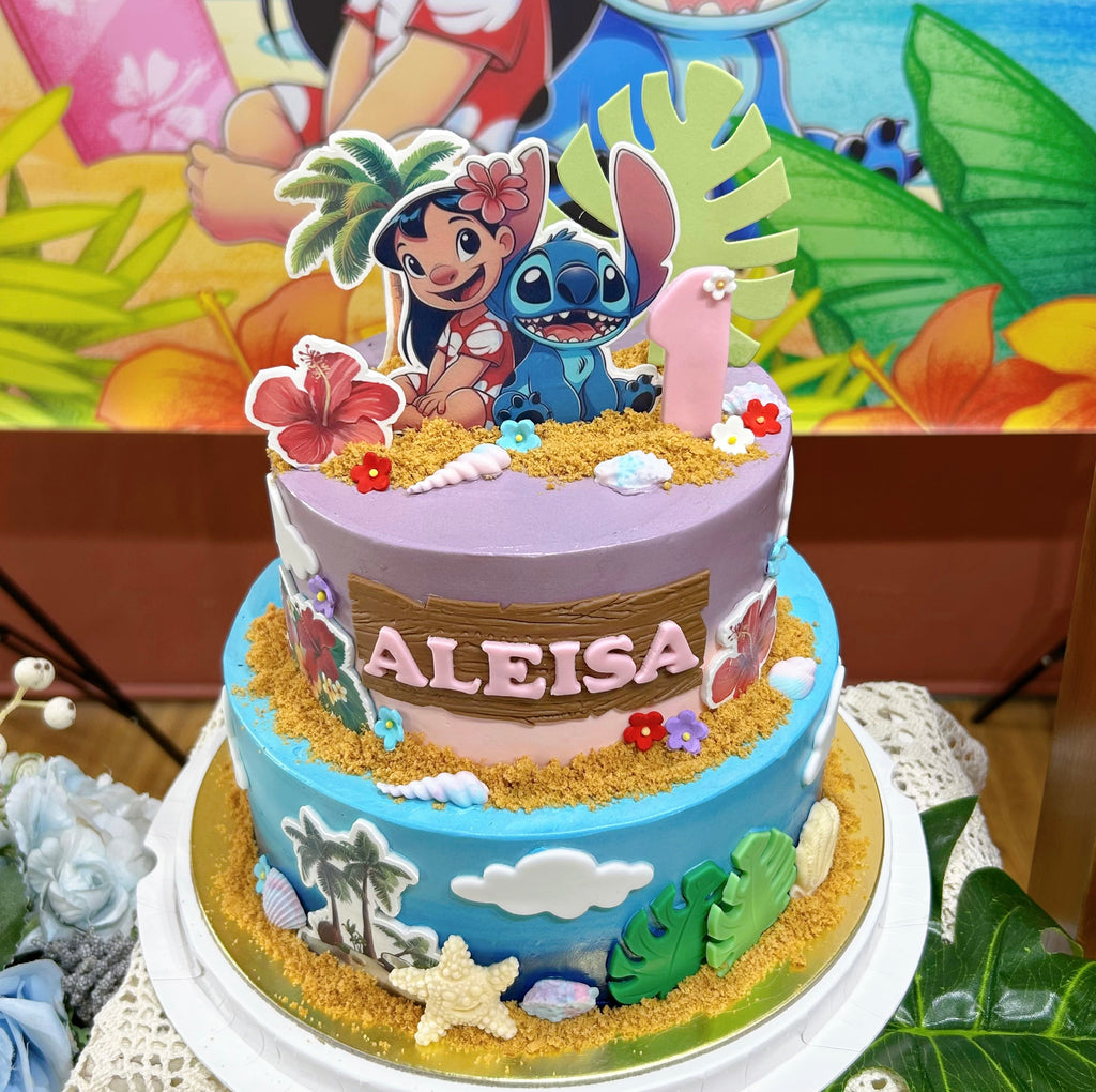 Cute Girl and Alien Family Cake