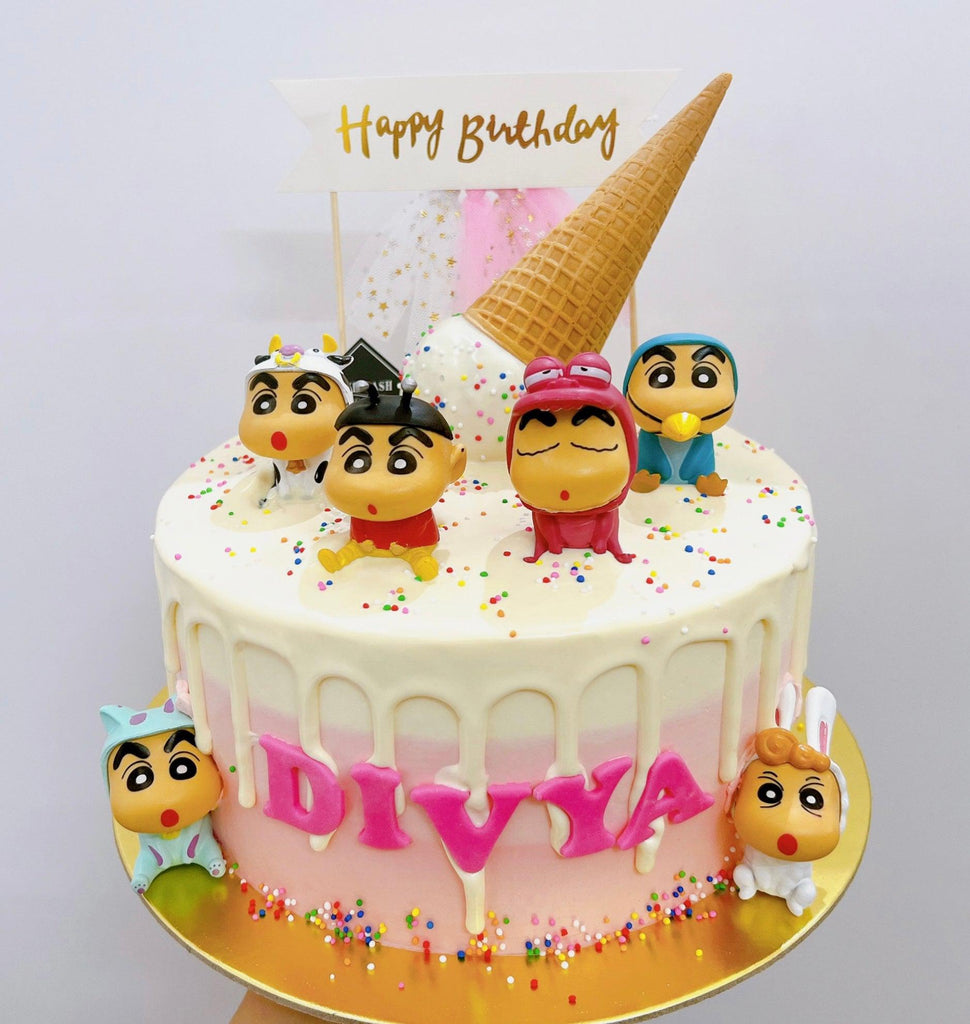 Cute Shinchan Drip Cake