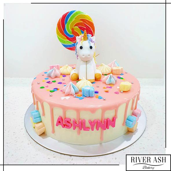 Cute Unicorn with candies Cake