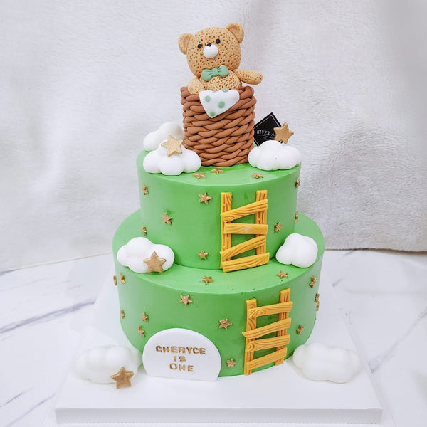 Dreamy Bear Full Month/1st Birthday Cake