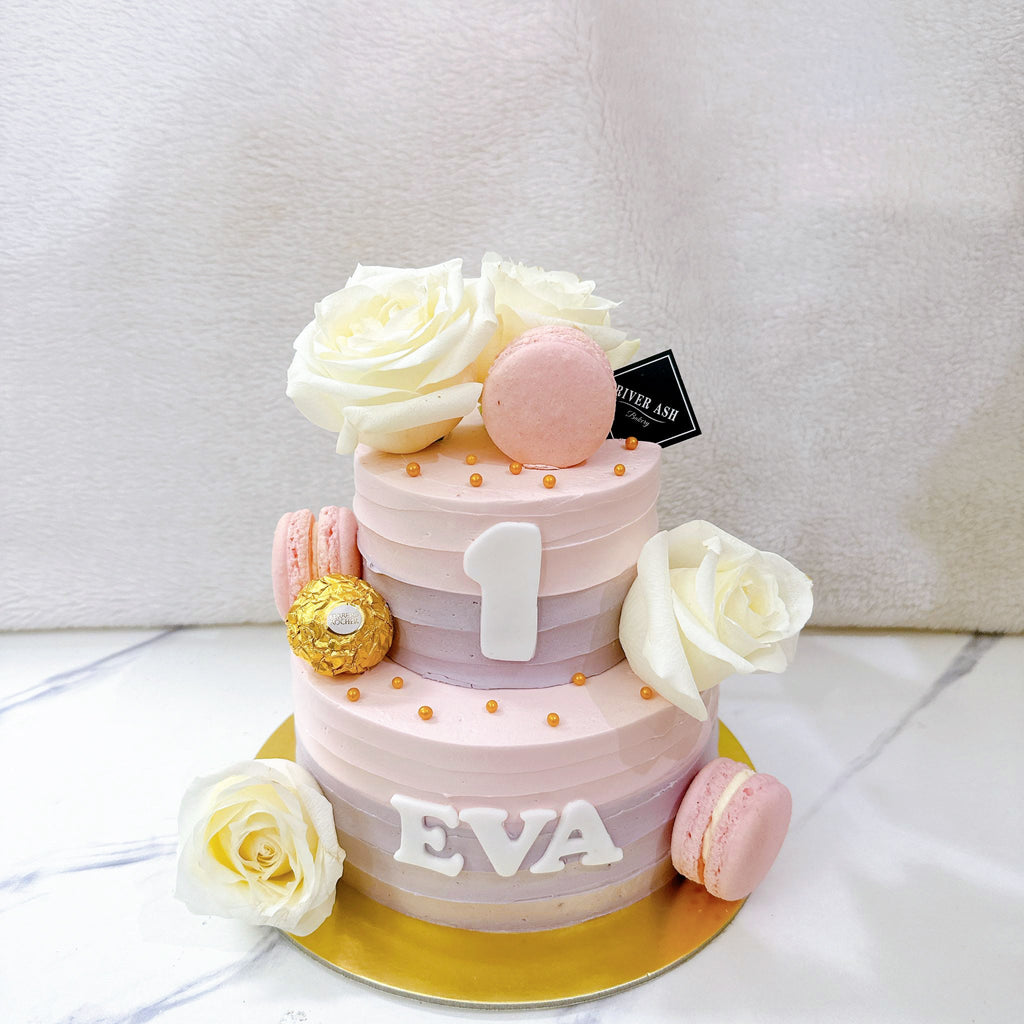 Dusty Pink with Roses Cake