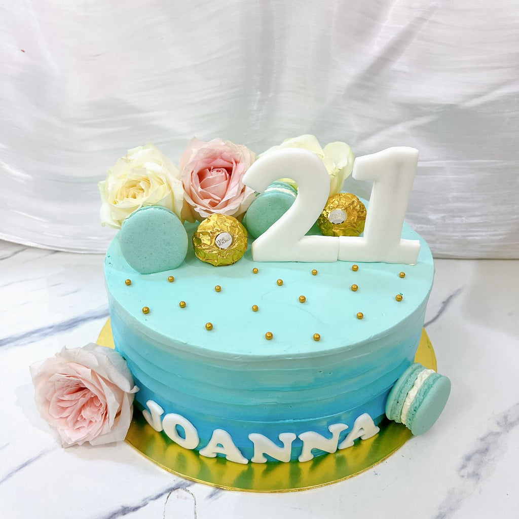 Dusty Pink with Roses Cake