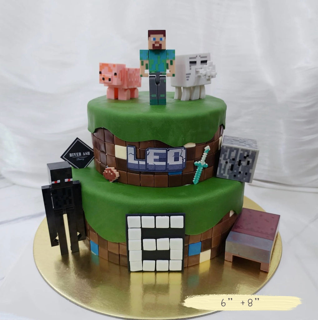 Miner Handcrafted Game Cake