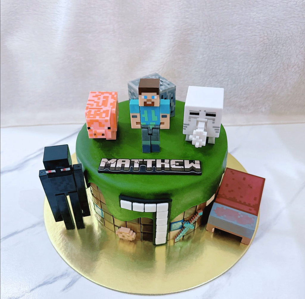 Miner Handcrafted Game Cake