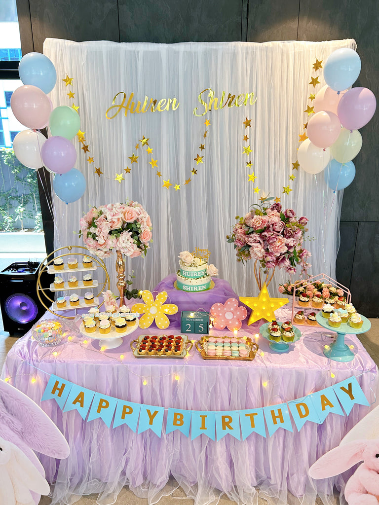 $899 Dessert Table (2tier Cake + Fairy Light Backdrop Included)