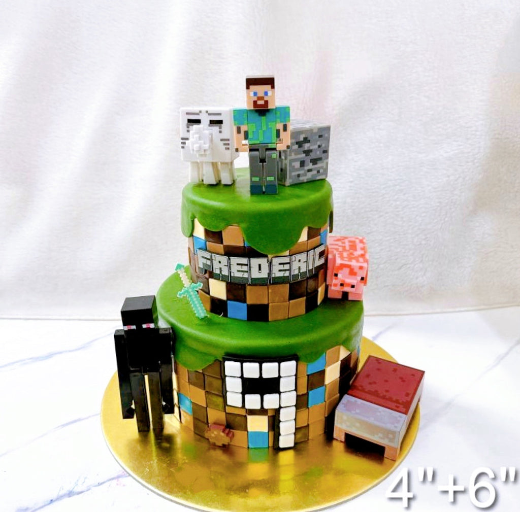 Miner Handcrafted Game Cake
